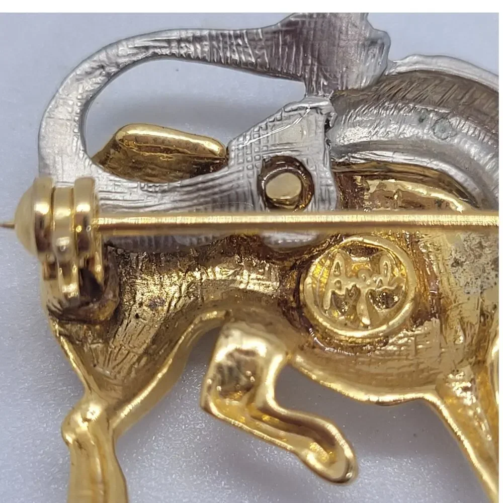 Taurus Bull Brooch Gold‎ Silver Zodiac Pin Angel Vintage Statement